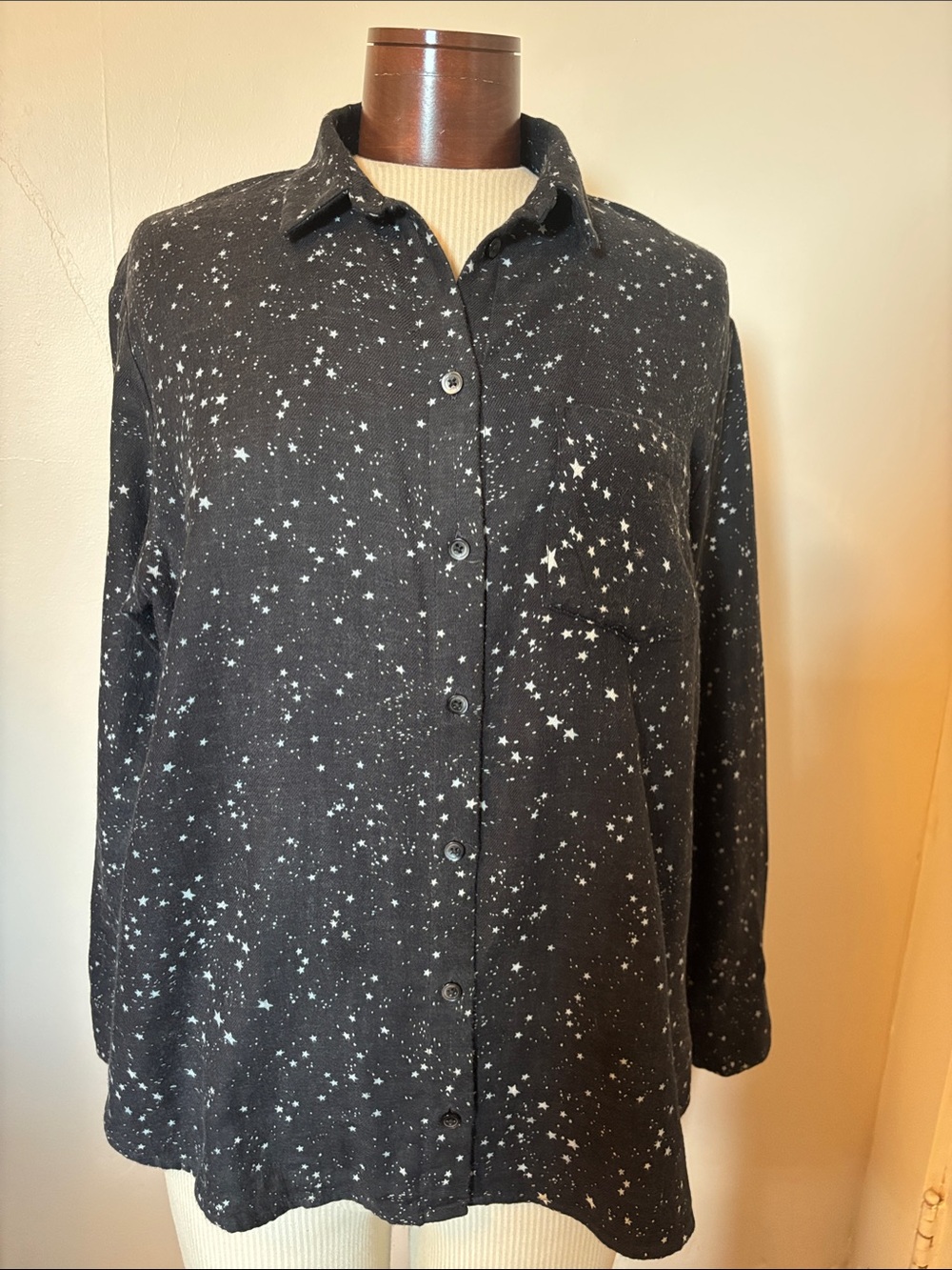 Madewell Black Star-Print Button Front Shirt